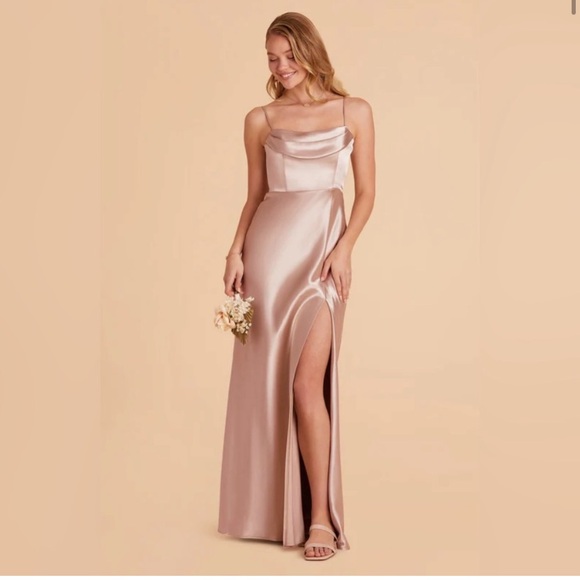 Birdy Grey Silk Pink Dress- Bridesmaid Dress Taupe Small Never worn - Picture 3 of 3